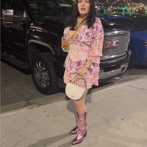 Floral Pink Midi Dress